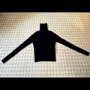 Black Ribbed turtleneck sweater, fitted